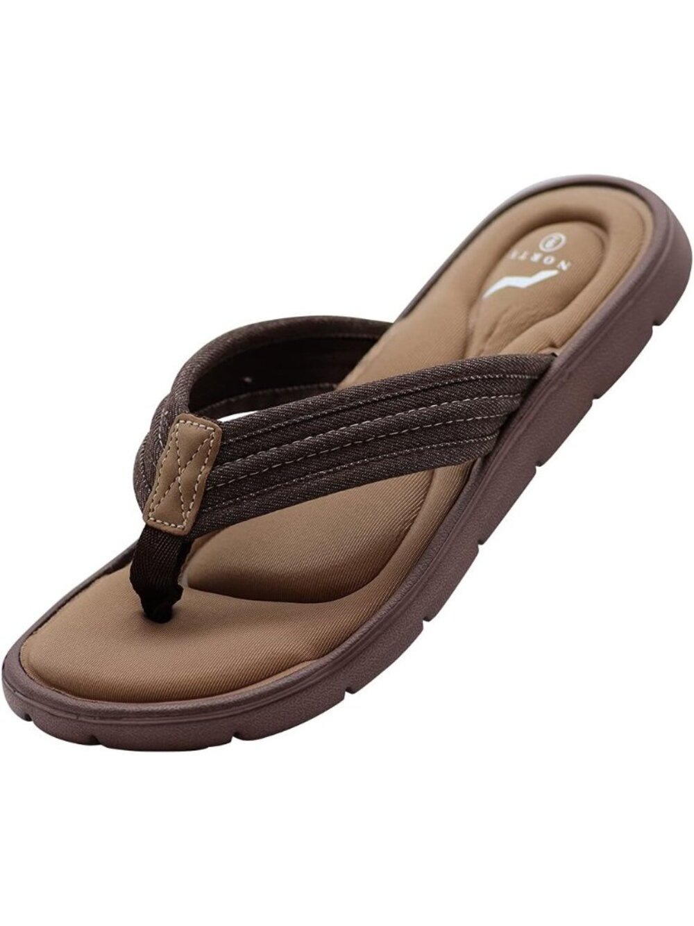 Men's Dark Brown Memory Foam Foot Bed Comfort Casual Sandal Slip On Shoes